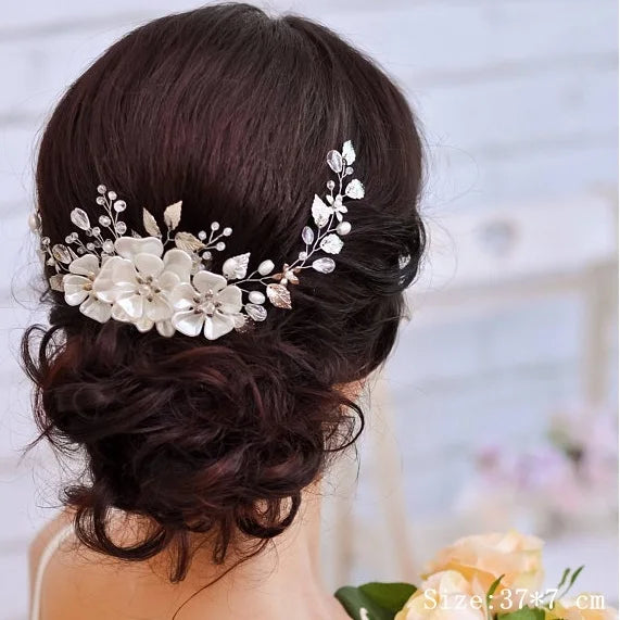 Rhinestone Crystal Headbands Wedding Hair Accessories Bridal Pearl Headband Pearl Hair Band Handmade Bridal Head Jewelry