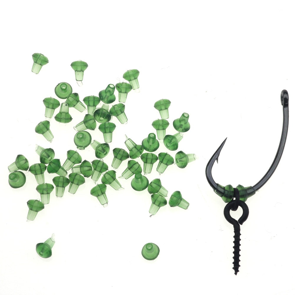 Rompin 50pcs/Lot Carp Fishing Bait Stop Beads Holder Boilie Rubber Hook Earring Backs Stoppers Earring Nuts Clutches Accessories