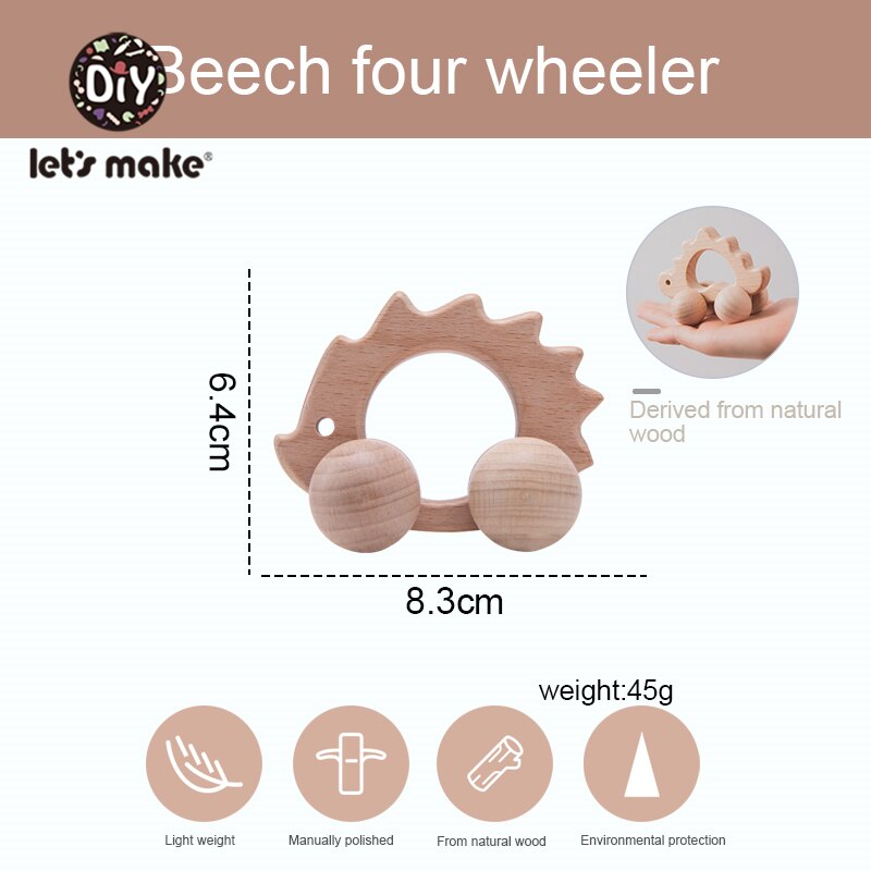 Wooden Toy Car Shape Organic Beech for Babies Teether Kids Brain Game Toys Handmade Crafts Christmas Cognitive Infants Toys