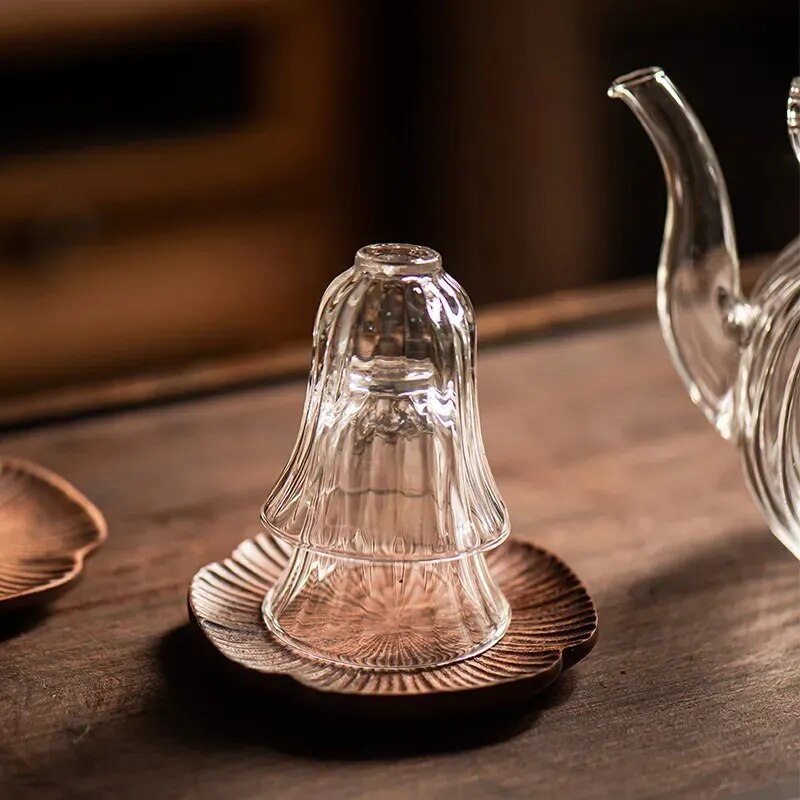 750ml Heat Resistant Glass Teapot Cup Set Handmade Chrysanthemum Petals Shape Go