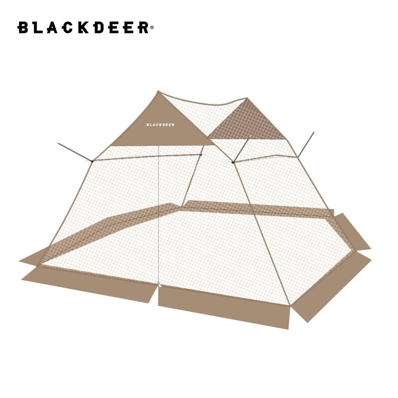 BLACKDEER Summer Canopy Anti-Mosquito Mesh Tent 5-8 People Field Camping Picnic Ventilation Tent