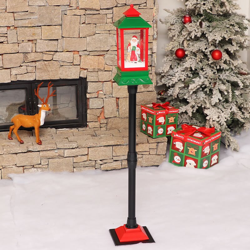 Christmas Decorations Western Style Snow Street Light With Music Merry Christmas Decoration for Garden