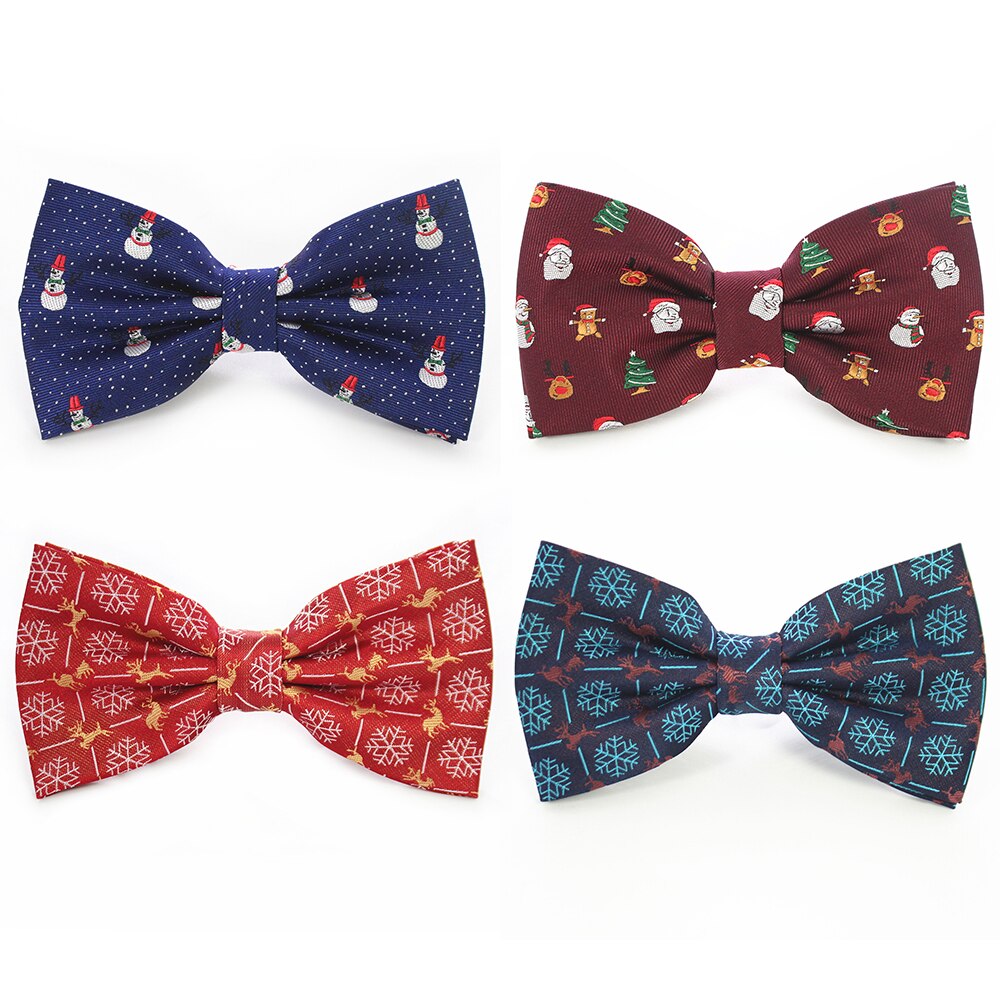 JEMYGINS Christmas Bow Ties for Mens Shirt Snowflake Christmas Tree Pattern Men Silk Bow Tie Christmas