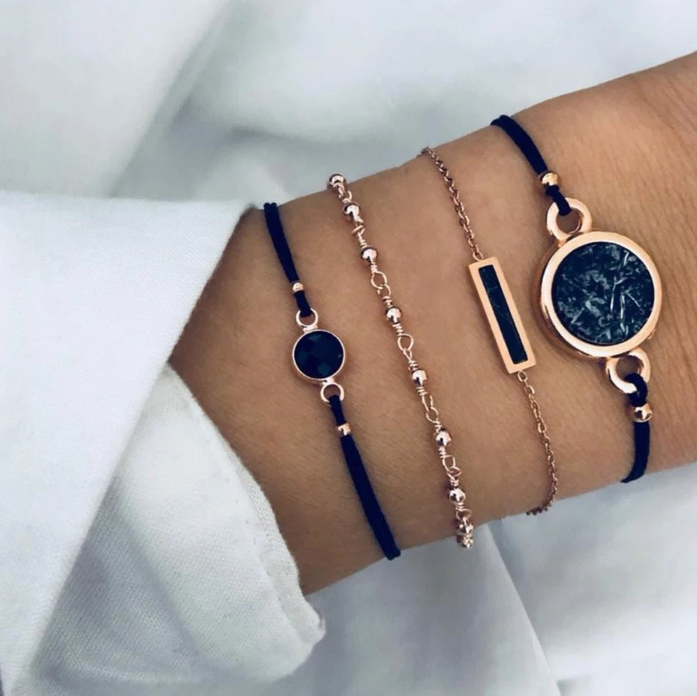 Boho Rope Bracelets & Bangles for Women Bohemian Beaded Charm Bracelet Femme Se Multilayer Jewelry Accessories Bijoux