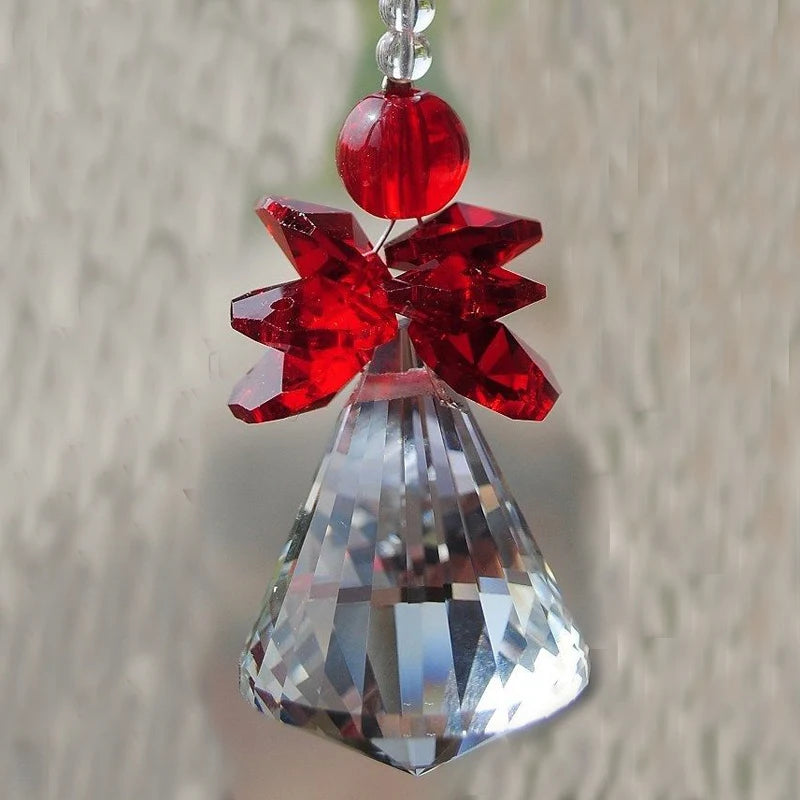 1PCS 30mm 40mm Hanging Chakra Crystal Handmade Angel Crystal Ball Suncatcher Pendant Window Ornament
