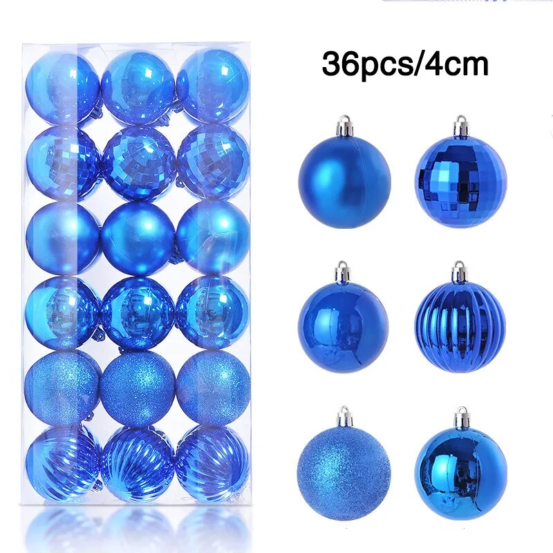 24/36pcs Christmas Balls Christmas Tree Ornament Hanging Pendent Xmas Decoration 2023 Christmas Ornaments Navidad 2024