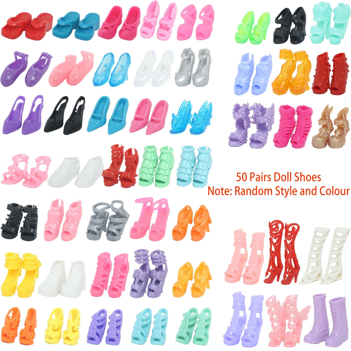 Random Mix Style Doll Accessories High Heels Shoes Swimsuit Wedding Party Gown Mini Dress Clothes for Barbie Doll Baby Toys