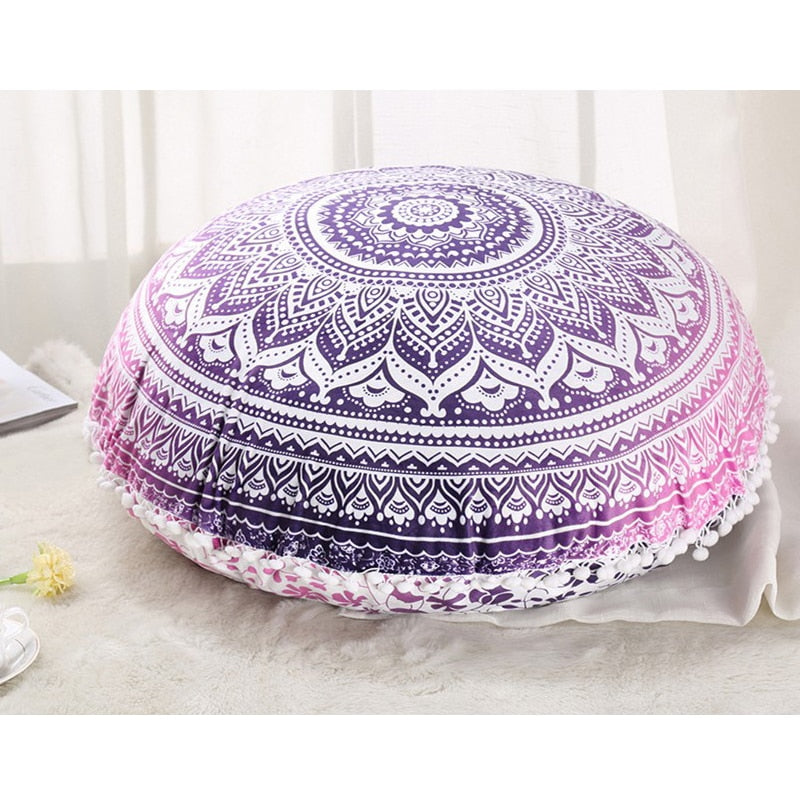 Colorful Mandala Floor Pillows Ottoman Round Bohemian Meditation Cushion Pillow Pouf48
