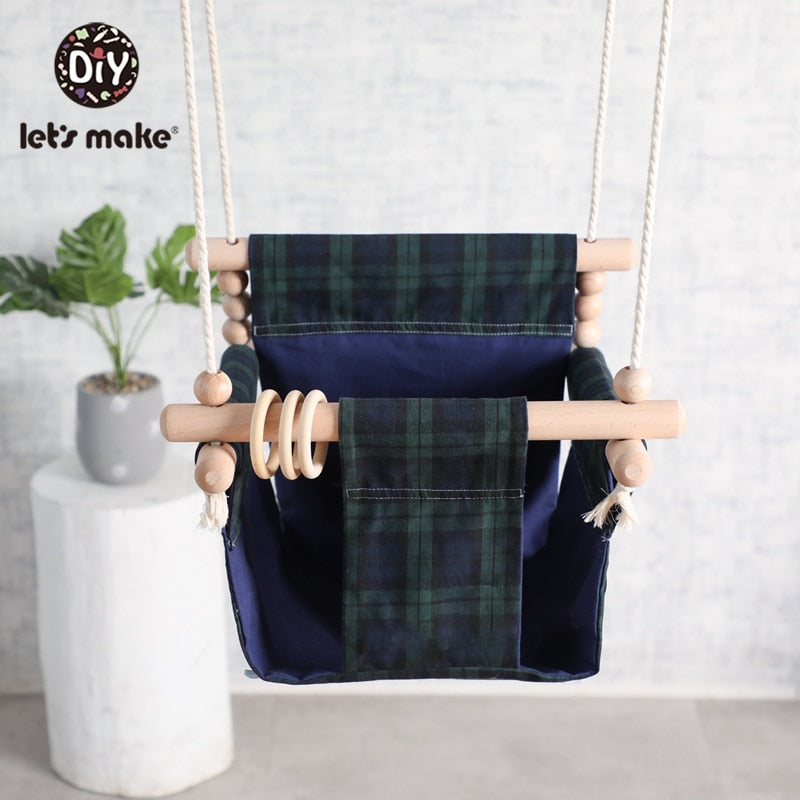 Let'S Make Cotton Baby Swing Chair Hanging Wood Children Kindergarten Toy Outside Indoor Beach Basket Swinging Chair Baby Toy