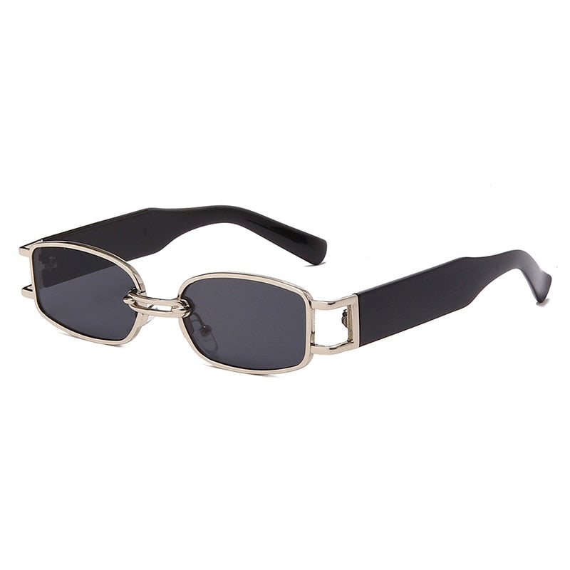 SO&EI Fashion Small Rectangle Women Sunglasses Brand Designer Vintage Square Punk Sun Glasses Men Shades UV400 Clear Eyewear