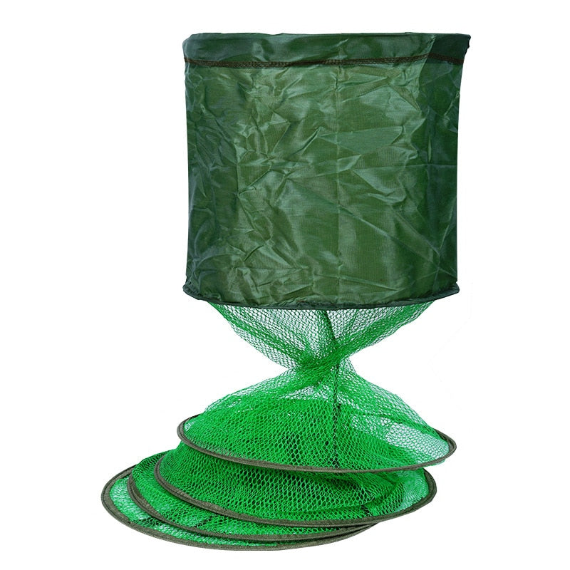 Fishing Net Folding Telescoping Quick-Drying Nylon Mesh Fishing Basket Dip Nets Fyke Net Shrimp Cage Outdoor Fishing Tackle Gear