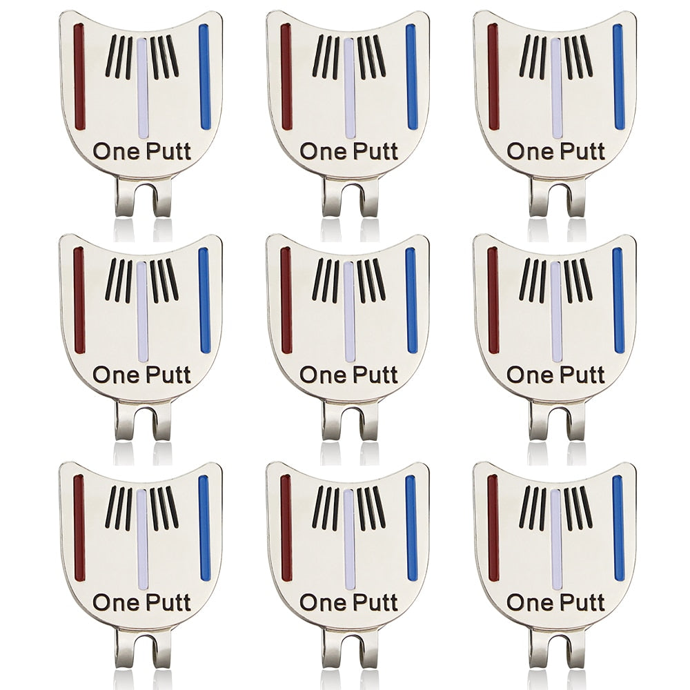 1 PCS One Putt Golf Ball Marker With Magnetic Hat Clip Putting Alignment Aiming Tool New Ball Mark Drop