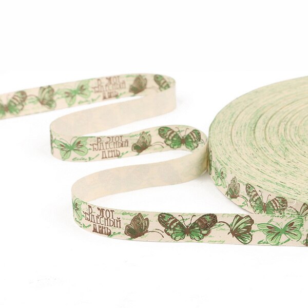 5yards Cartoon Printed Cotton Ribbons Hairbows Christmas Decoration for Home Gif