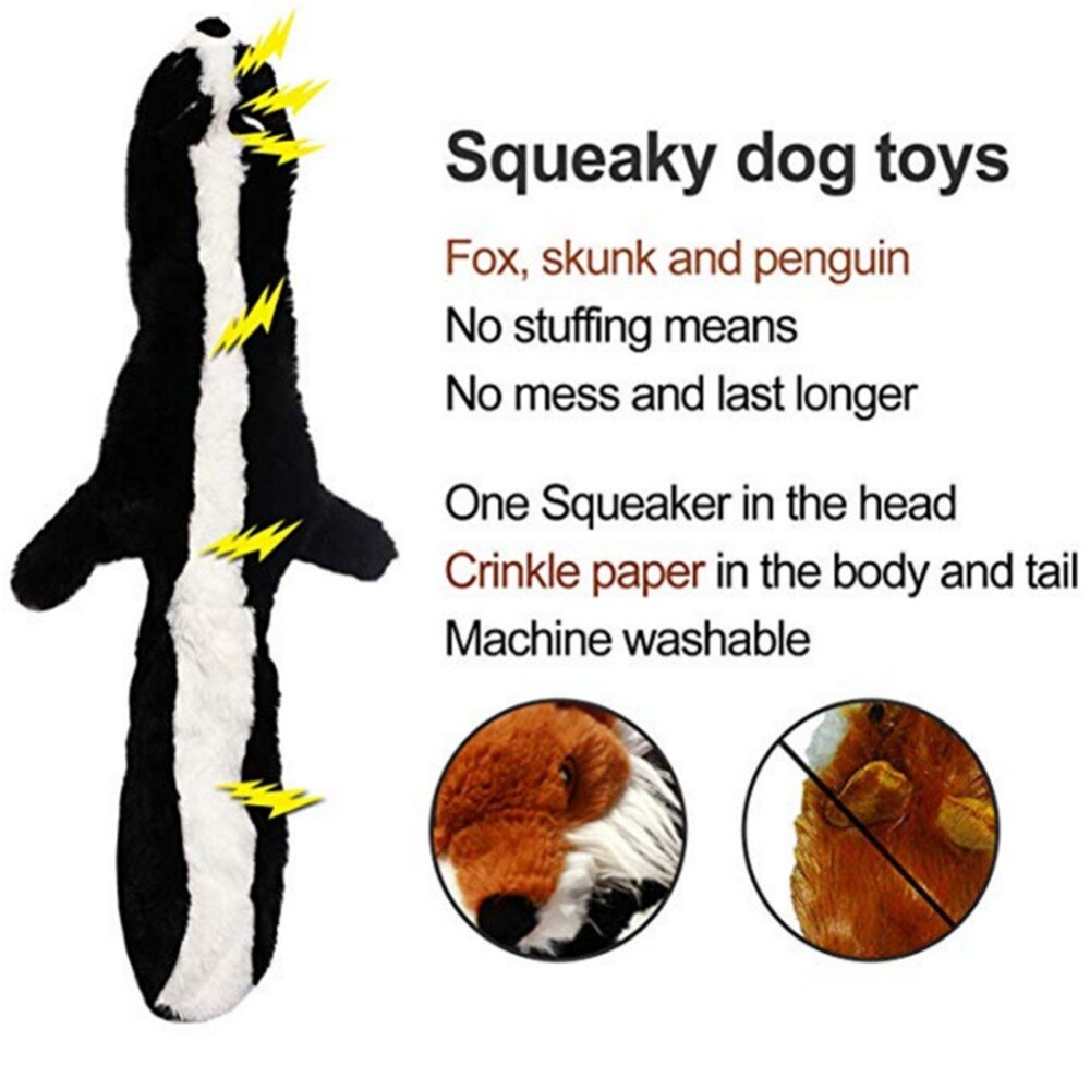 2023 New Cute Plush Toys Squeak Pet Wolf Rabbit Animal Plush Toy Dog Chew Squeaky Whistling Involved Squirrel Dog Toys