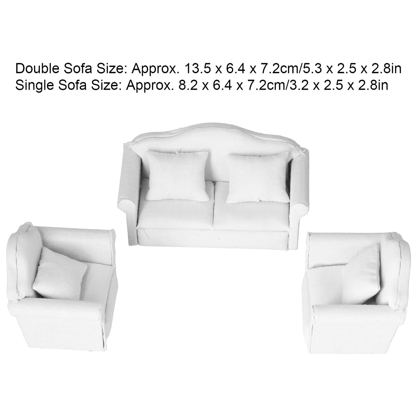 1/12 Miniature Sofa Simulation Dollhouse Sofa Living Room Furniture Children Doll House DIY Pretend Play Role Toys