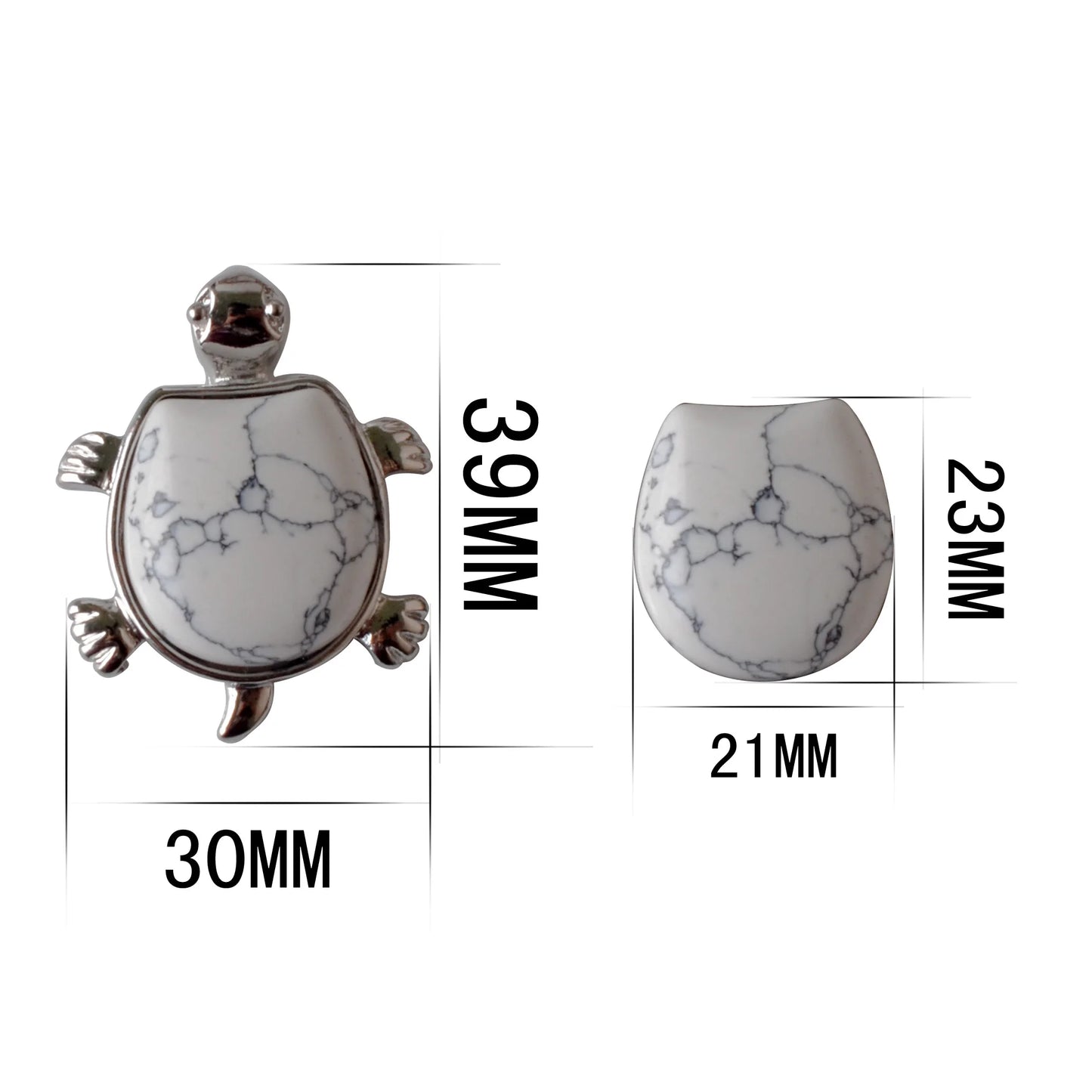 Howlite Turtle Nacklace Pendant Natural Semi Precious Stones Give for Men and Women