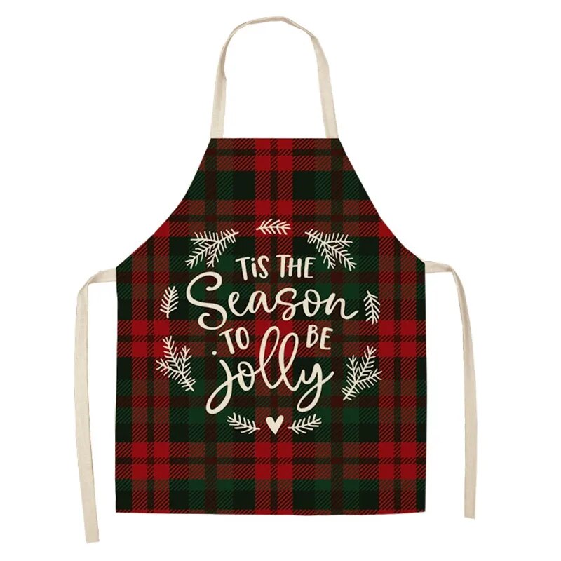 Linen Merry Christmas Apron Christmas Decorations for Home Kitchen Accessories Natal Navidad 2023 New Year Christmas