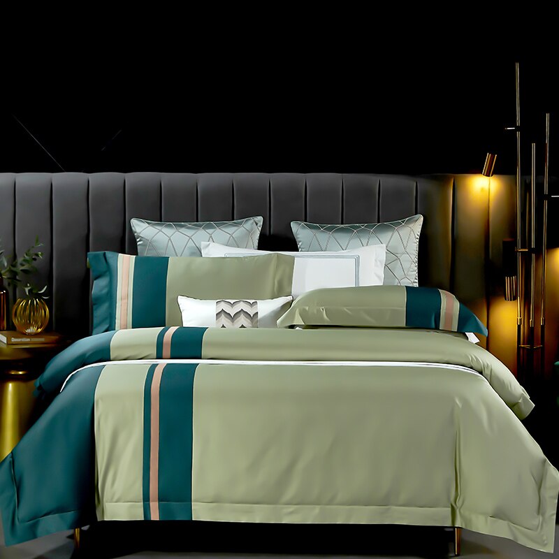 New 1000TC Egyptian Cotton Bedding Sets Queen King Size Bed Duvet Cover Flat /Fitted Sheet Linen Set Pillowcase 4pcs Bed Set