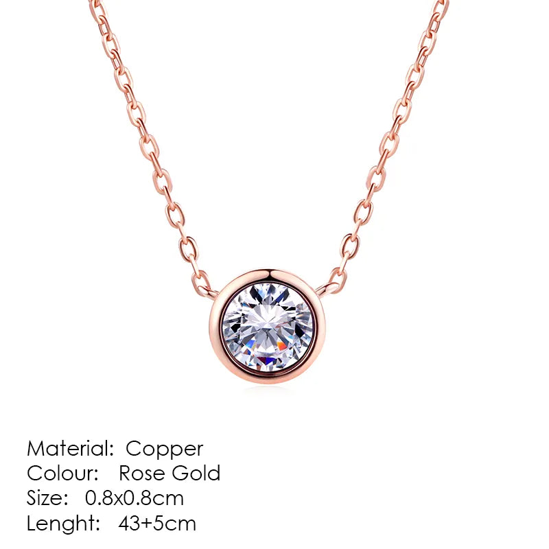 ZHOUYANG Pendant Necklaces Jewelry for Women Rose Gold Color Chain Jewellery Heart Necklace Cubic Zirconia N388