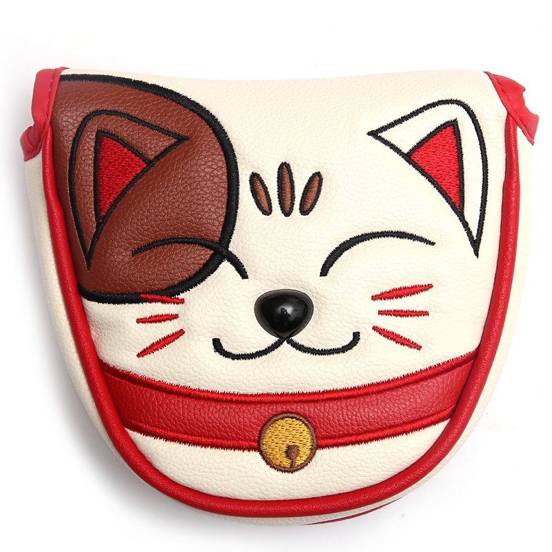 Money Cat PU Leather Golf Headcovers Head Covers Driver FW UT Utility With Number Tag