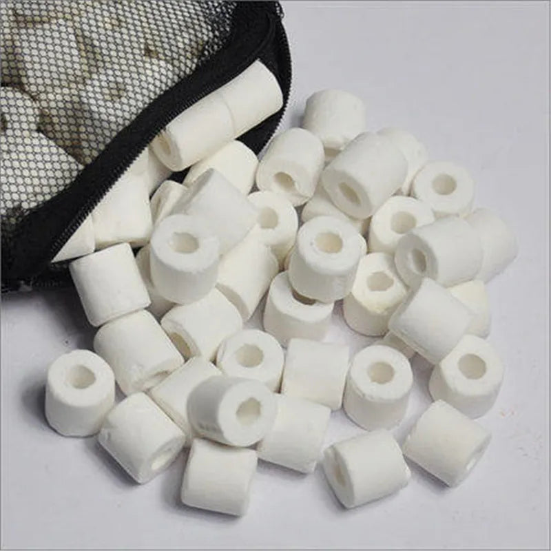 Aquarium Filter Media Activated Carbon Ceramic Rings Fish Tank Bio Balls Clean Water Filter Material Aquarium Accessories
