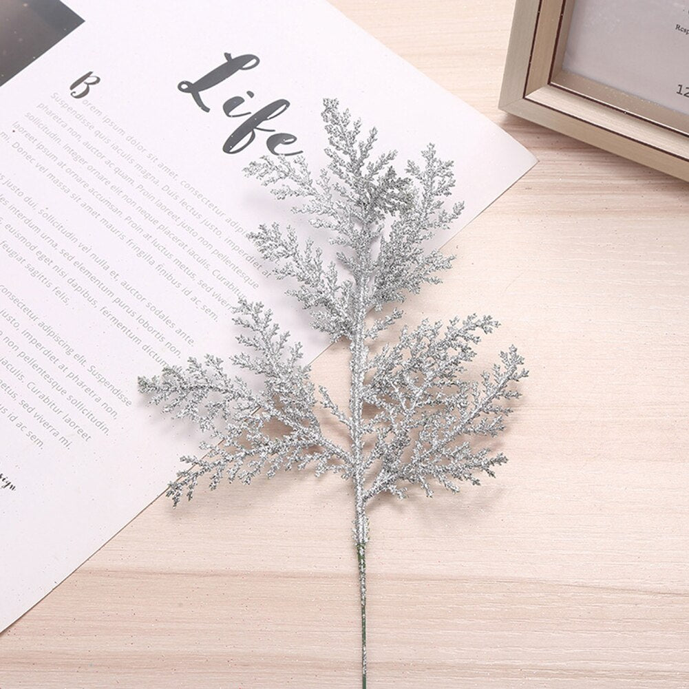 DIY Xmas Tree Garland Hanging Decor Christmas Tree Decor Christmas Hollow Christmas Glitter Tree Branches Simulated Leaves