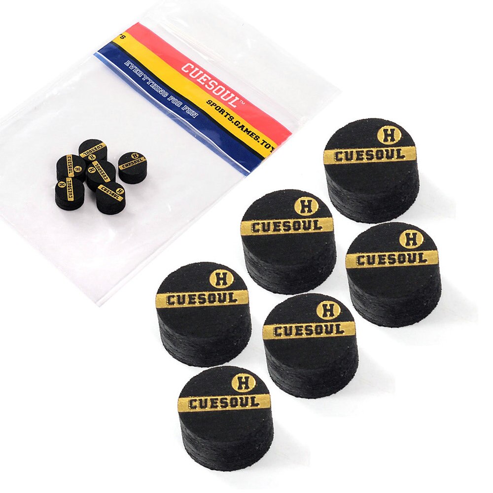 CUESOUL Snooker Cue Tip 10mm 6 Layer S/M/H Japan Pigskin Snooker Cue Tips, 6pcs/Set