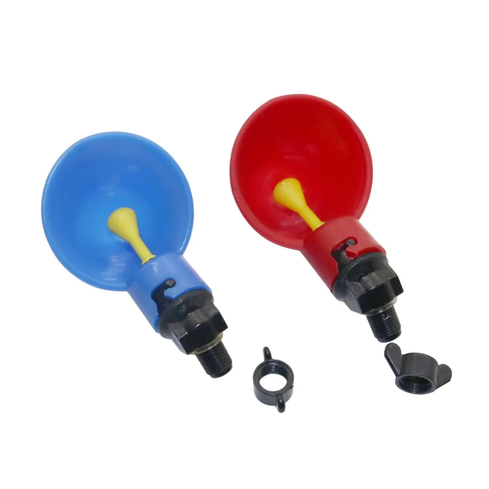 5 Pcs Poultry Water Drinking Cups Automatic Quail Chicken Drinking Plastic Chicken Fowl Drinker Cups Breeding Equipment
