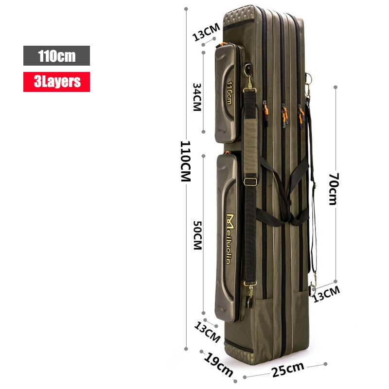 80cm 110cm 120cm Thick Oxford Fishing Bags Foldable Fishing Rod Fishing Pole Tools Storage Bag Large Capacity Pesca Bag XA114G