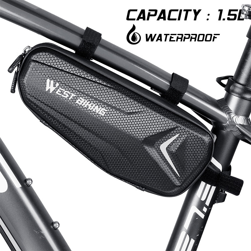 WEST BIKING Waterproof Cycling Tube Bags 3L MTB Road Bike Triangle Bag Cycling Frame Front Bags Repair Tools Pannier Bicycle Bag
