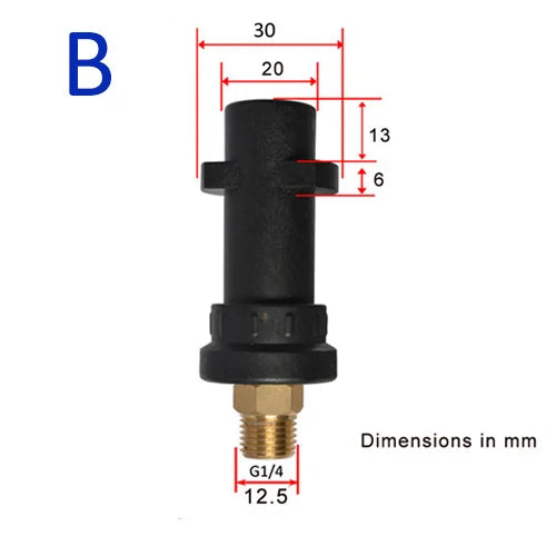 Snow Foam Lance Adapter Foam Gun Lance Nozzle Connector Foam Cannon Adapter for Karcher K2 K3 K4 K5 K6 K7 High Pressure Washer