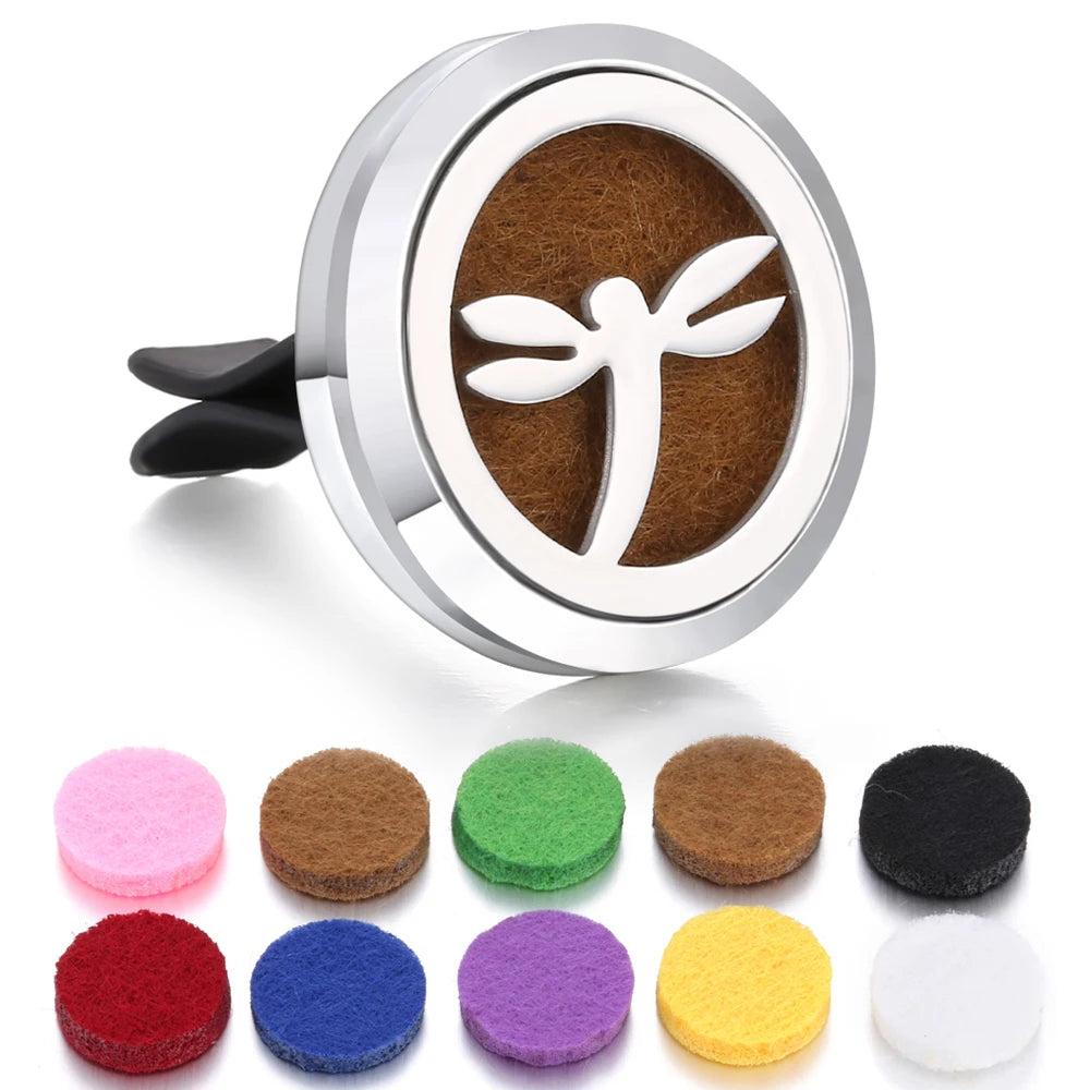 Aromatherapy Jewelry Car Perfume Diffuser Clip 30mm Flower Tree of Life Perfume Essential Oil Diffuser Locket Pendant Necklace