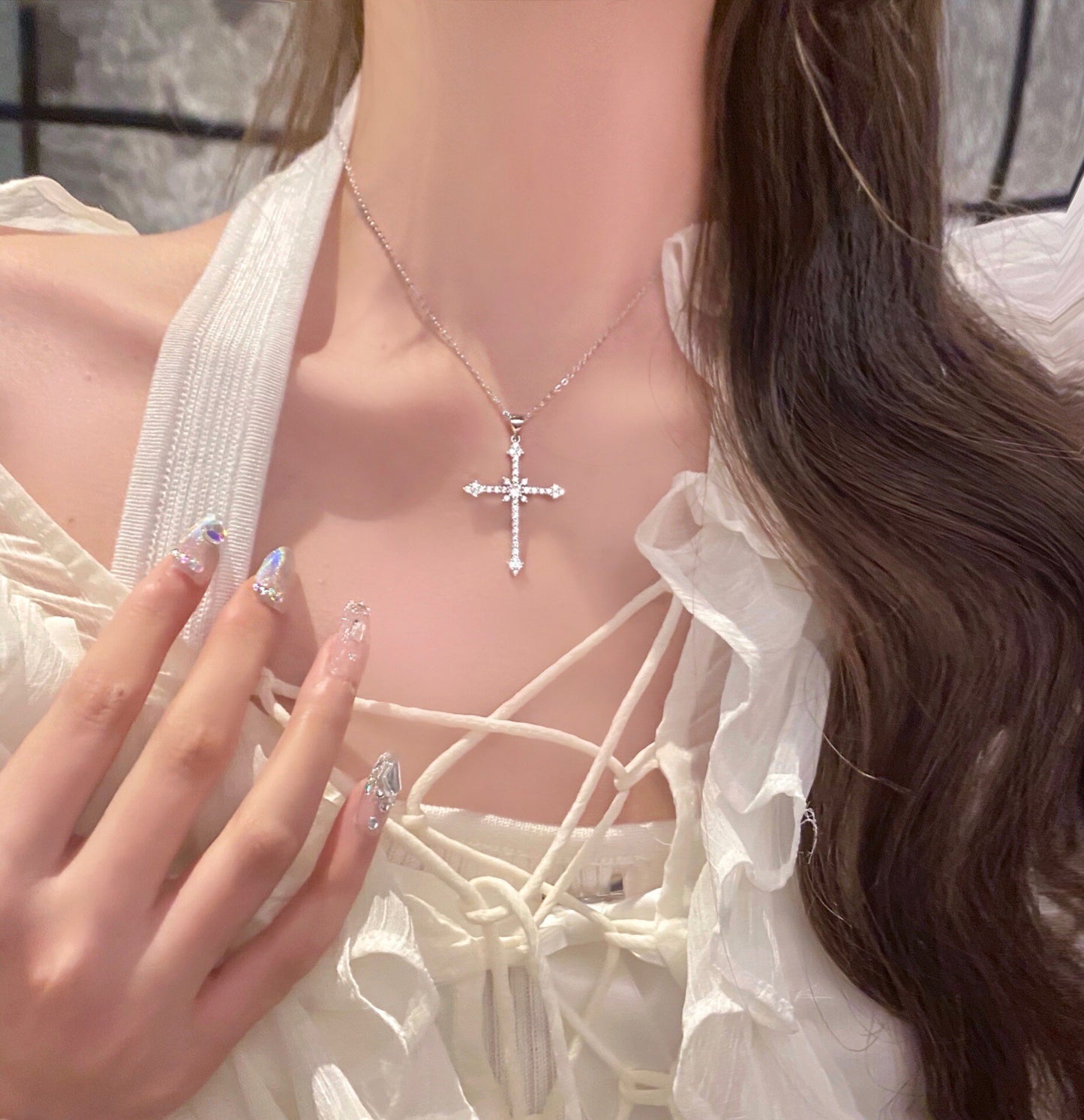 925 Sterling Silver Women Chain Christian Jewelry Cross INRI Crucifix Piece Infinity Pendants & Necklaces Christmas