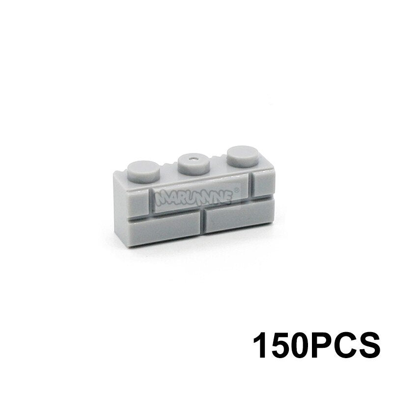MARUMINE 150PCS 1x3 Wall Bricks Cube Idea Part House Build Block Parts 3622 Compatible Accessories DIY Assembly MOC Street View