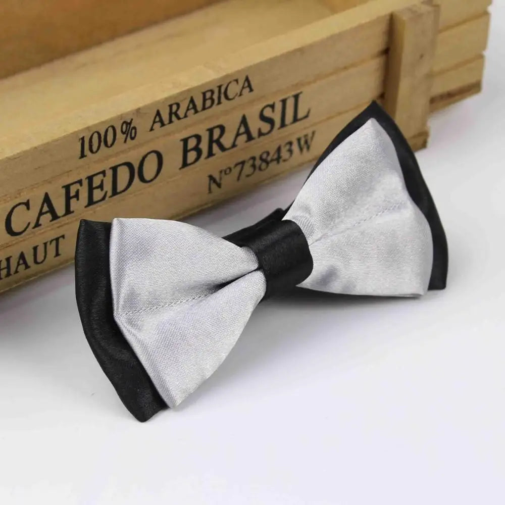 Classic Kid Suit Neckwear Baby Boy's Girls Fashion Solid Color Adjustable BowtiE Chlidren Two Tone Pet Dog Cat Bow Tie