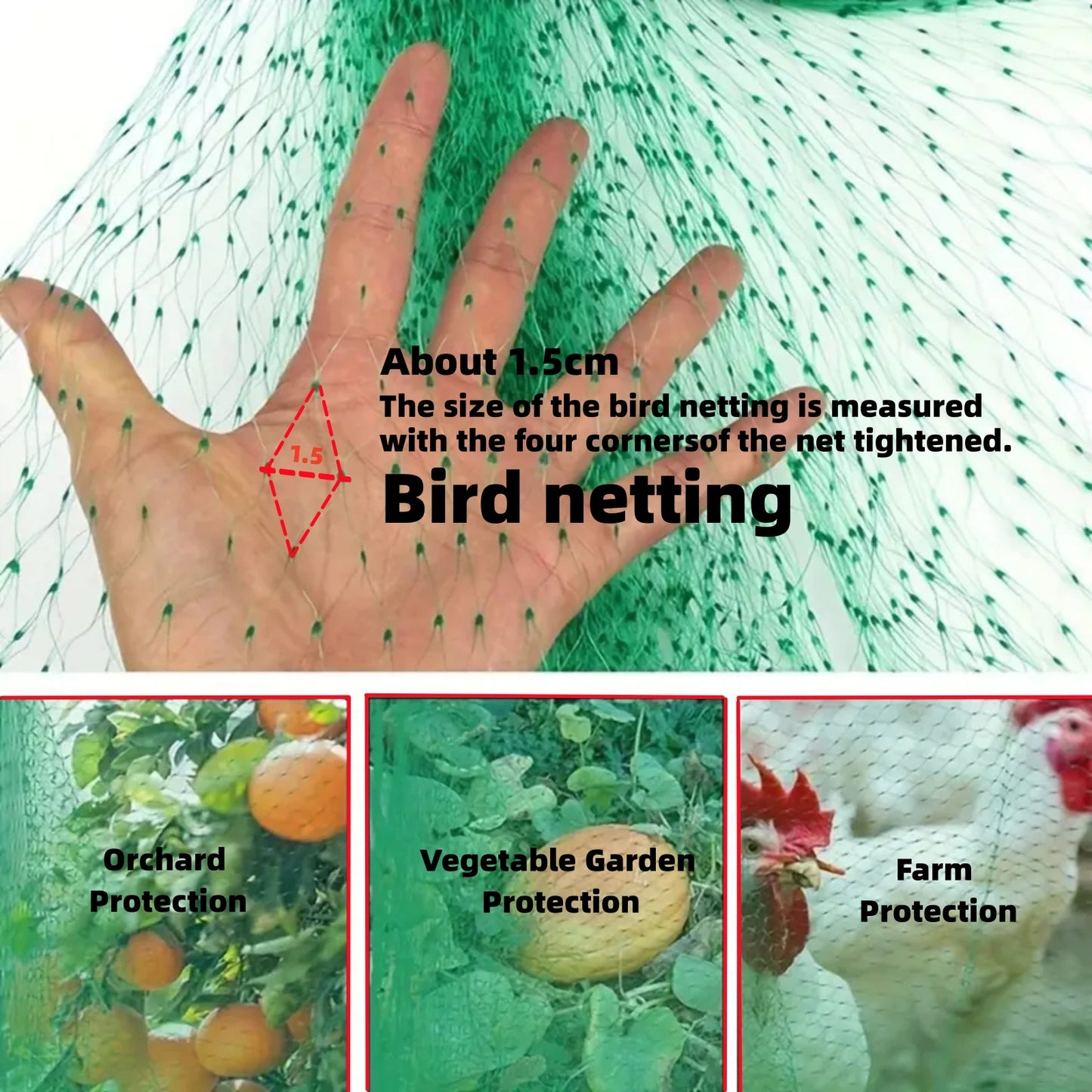 Plants Nylon Protection Net Anti Bird Netting Crop Fruit Vegetable Protective Net Climbing Net Garden Orchard Fence Width 2M 4M