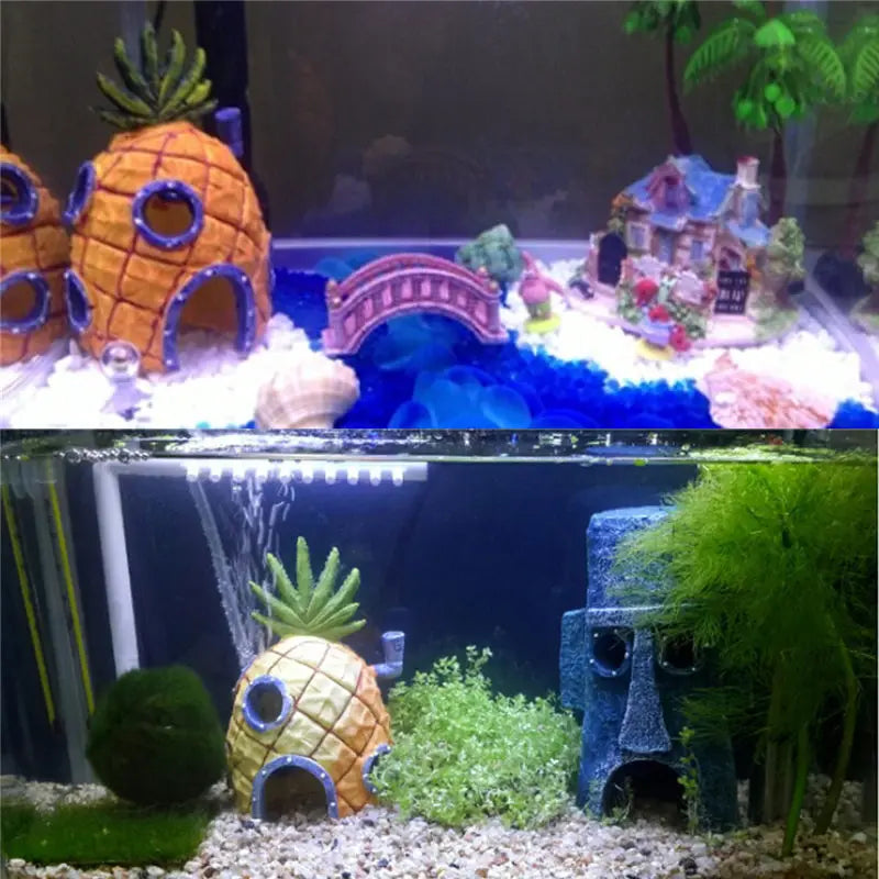 Aquarium Decoration Landscape Vivid Cute Pineapple Simulations Decoration for Aquarium Fish Tank Underwater Decoration