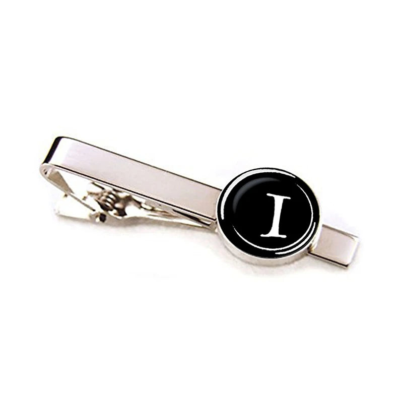 Men 26 Alphabet Letters Tie Clips Personality Name Letters Jewelry Men Necktie Clip Pin Suit Accessories