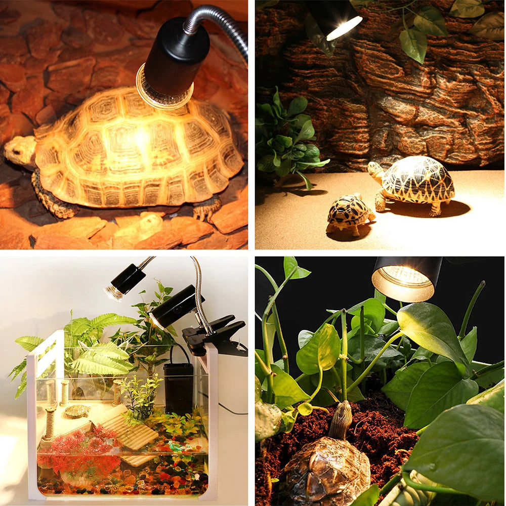 25/50/75w UVA+UVB 3.0 Reptile Lamp Turtle Heating Lamp Mini Pet Heat Bulb Amphibians Lizards Temperature Controller UV Light