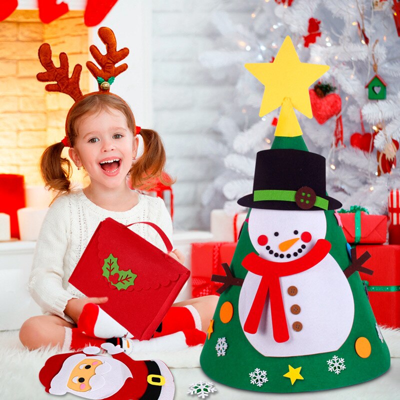 3D DIY Conical Felt Christmas Children Christmas Decor Christmas Ornaments Christmas Decorations for Home New Year Deco Noel