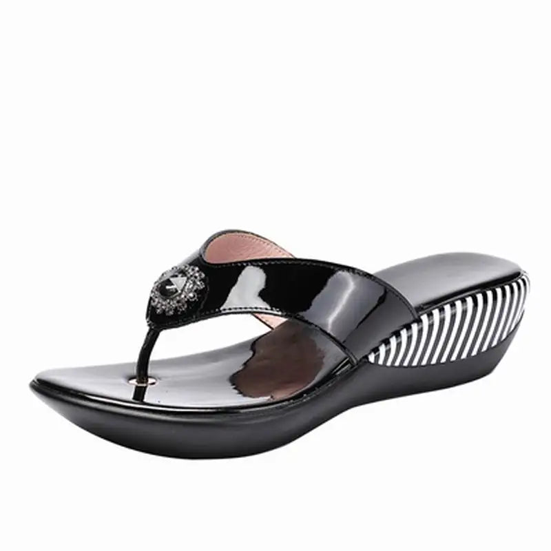 GKTINOO 2023 Summer Platform Flip Flops Fashion Beach Shoes Woman Anti-Slip Leather Sandals Women Slippers Shoe