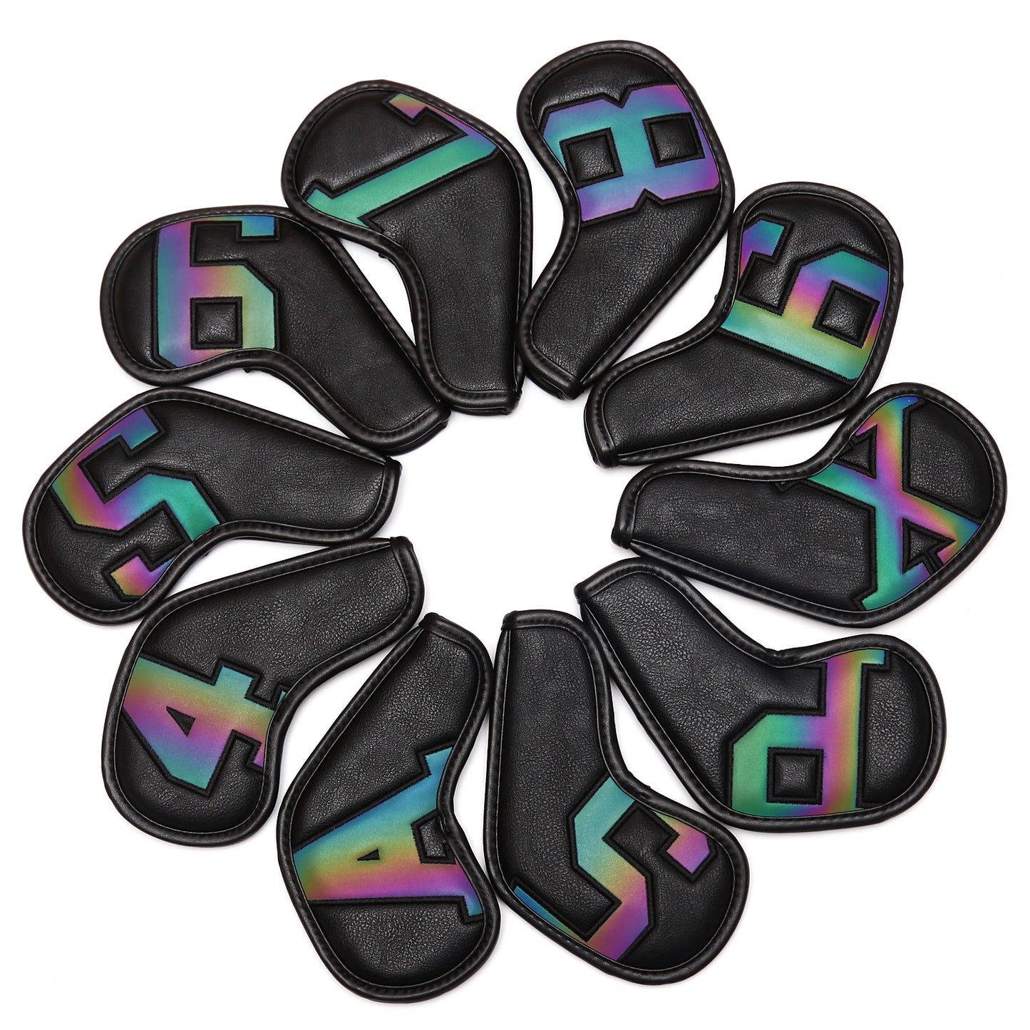 Siranlive Golf Iron Head Covers 9pcs/10pcs (4~9,P ,A ,S,X ) Simple Style Waterproof PU Leather