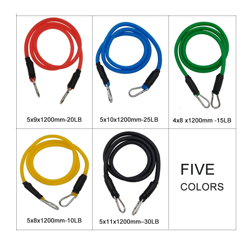 YOUGLE 11pcs/Set Pull Rope Fitness Exercises Resistance Bands Latex Tubes Pedal Excerciser Body Training Workout Yoga