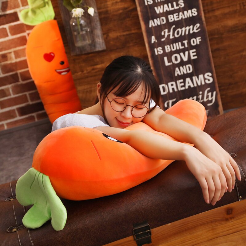 45/50/65/90cm Cartoon Smile Carrot Plush Toy Cute Simulation Vegetable Carrot Pillow Dolls Stuffed Soft Toys for Children