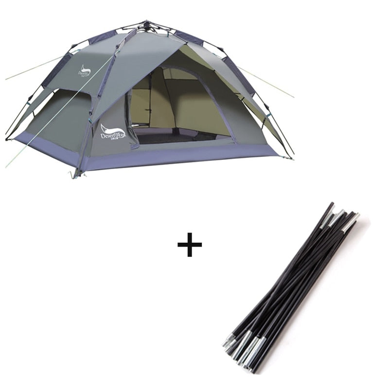 Desert&Fox Automatic Tent 3-4 Person Camping Tent,Easy Instant Setup Protable Backpacking for Sun Shelter,Travelling,Hiking