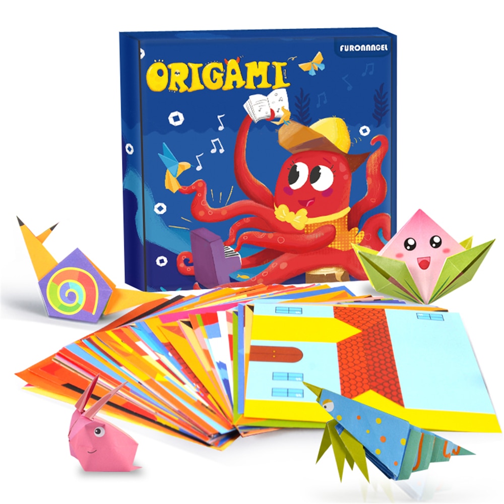 108 Pages Montessori Toys Cartoon Animal Origami Paper DIY Kids Craft Toy Handcraft Parper Art Educational Toy for Children