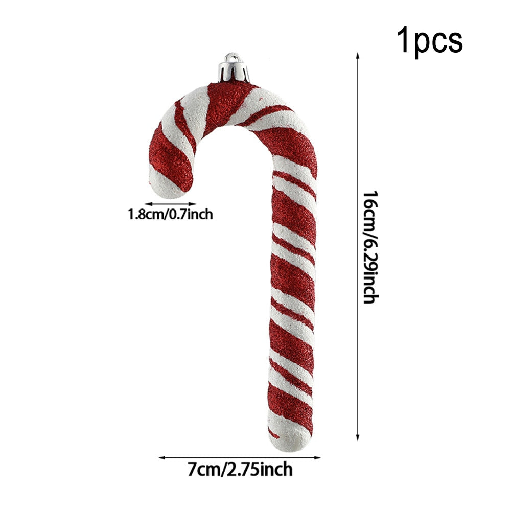 Multi Size Red and White Christmas Candy Canes Christmas Balls Christmas Tree Pendant Family Christmas Decoration New Year