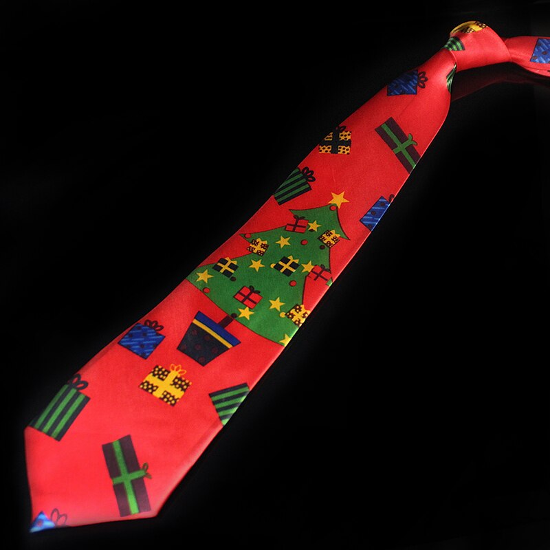Novelty Design Christmas Ties Red Good Quality Printed Necktie Halloween Christmas Tree Snowman Elk Tie for Men Christmas