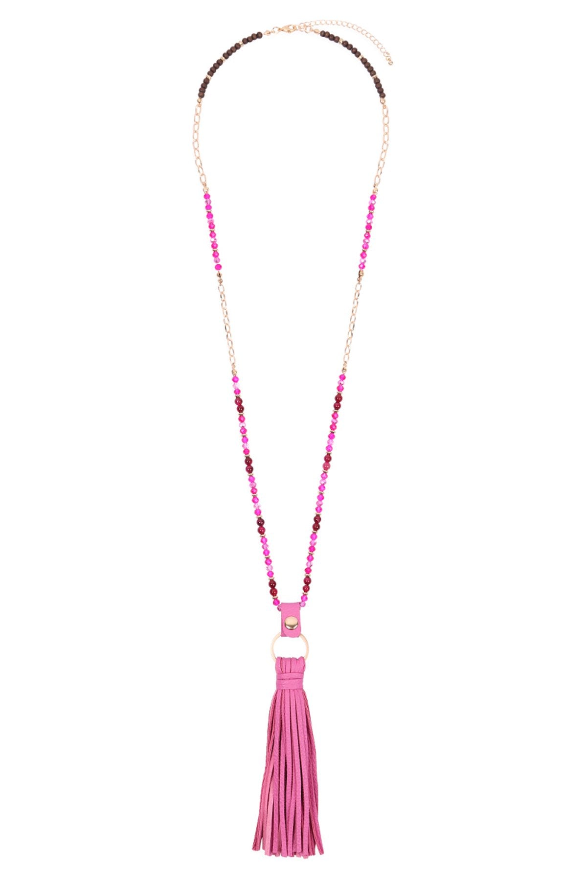 Hdn3121 - Leather Tassel Necklace