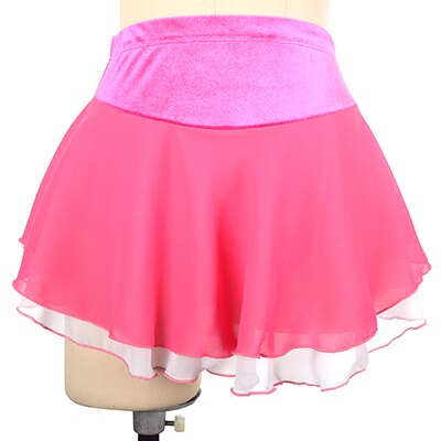 Women Girls Ice Skating Skirt Figure Skating Solid Color Short Skirt